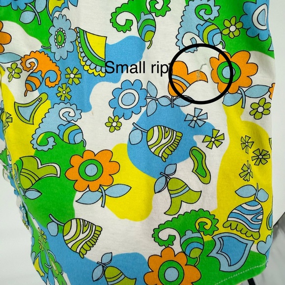 ST33LE Mens Short Sleeve Shirt Medium 100% Cotton Retro Mod Psychedelic Floral - Picture 7 of 12